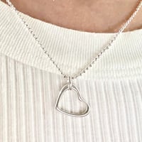 Image 1 of Sterling Silver Open Heart Charm Pendant - Limited edition