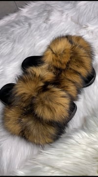 Image 2 of Signature brown fur slides 