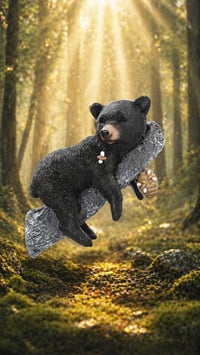 Image 11 of 👑The Armored Kingdom SnuggleTree Bear Cub Statue-Attach to Tree & Wall-Easy Wall Mount