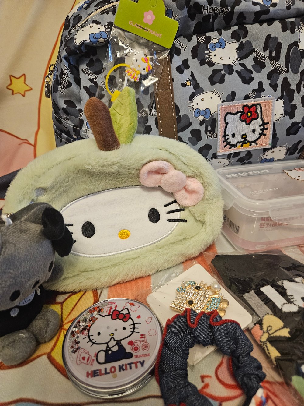 Image of Hello Kitty Blue Cheetah Duffle Bag Bundle 