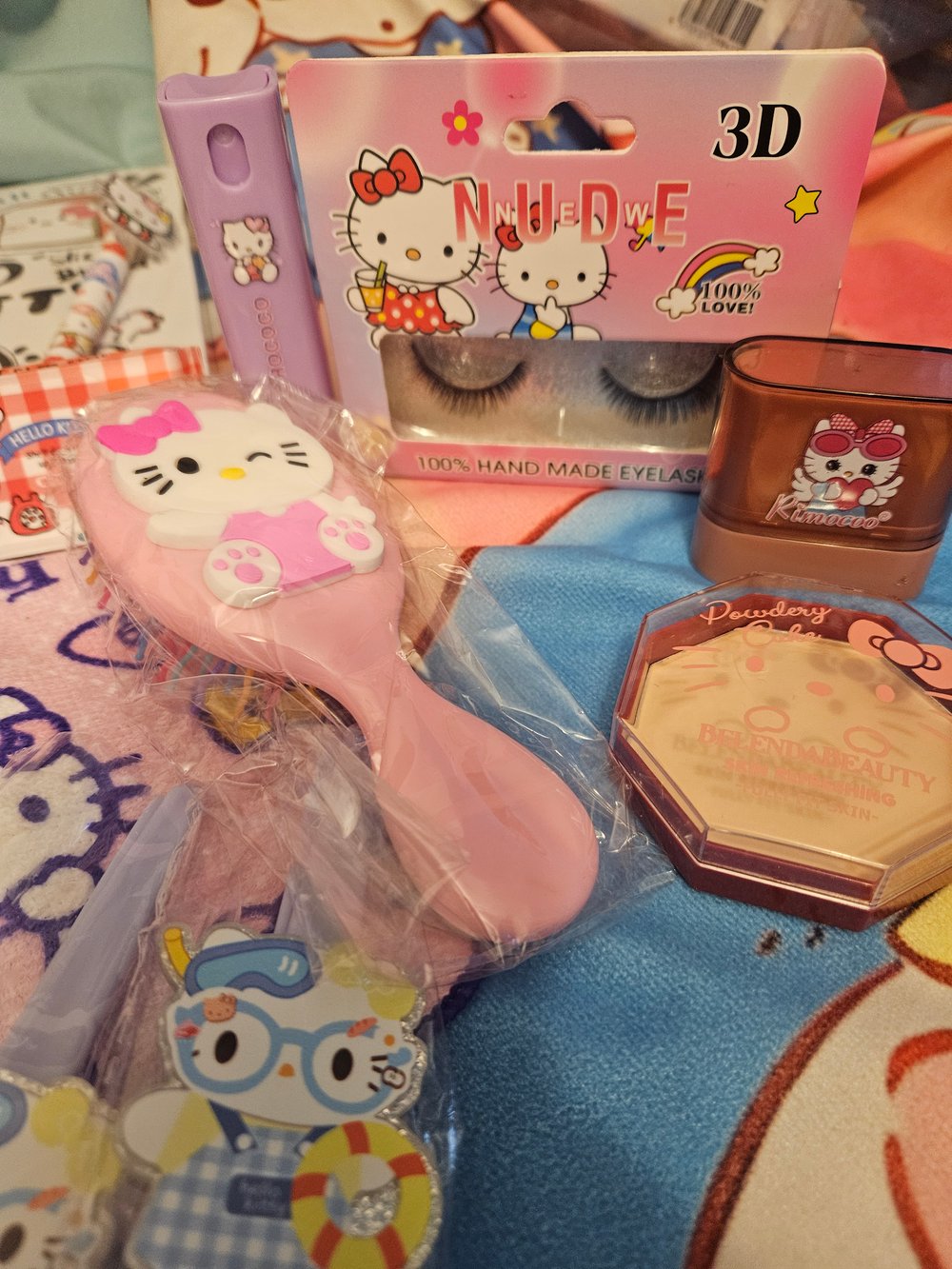Image of Hello Kitty Blue Cheetah Duffle Bag Bundle 