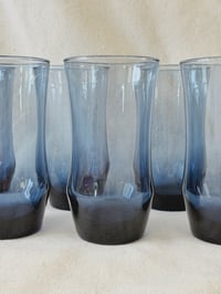 Image 3 of 1970s Libbey Apollo Blue tumbler glasses (8)