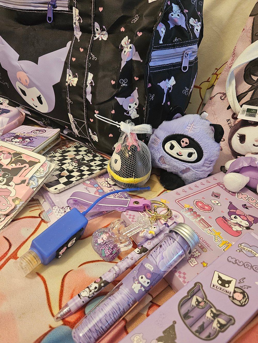 Image of Kuromi Large Travel Duffle Bag Bundle 