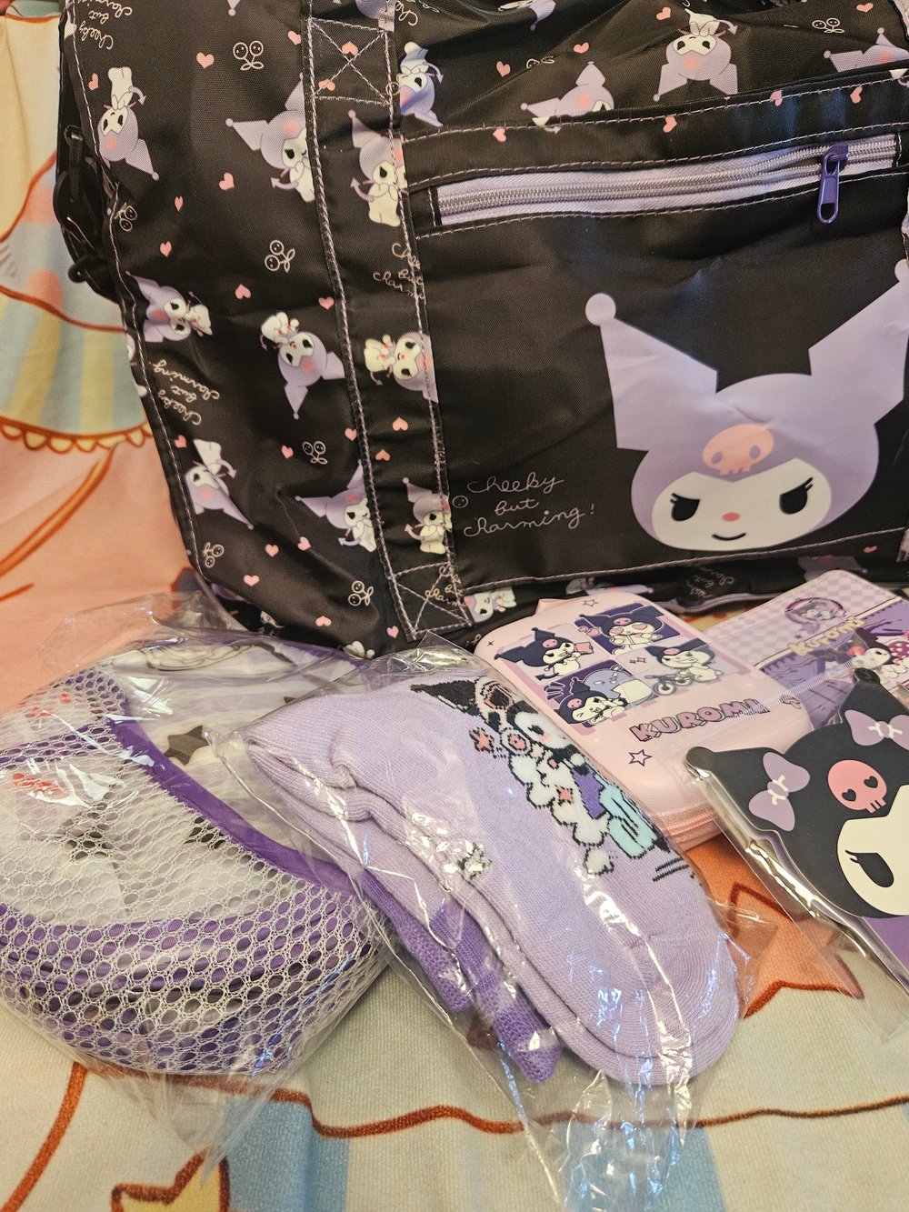 Image of Kuromi Large Travel Duffle Bag Bundle 