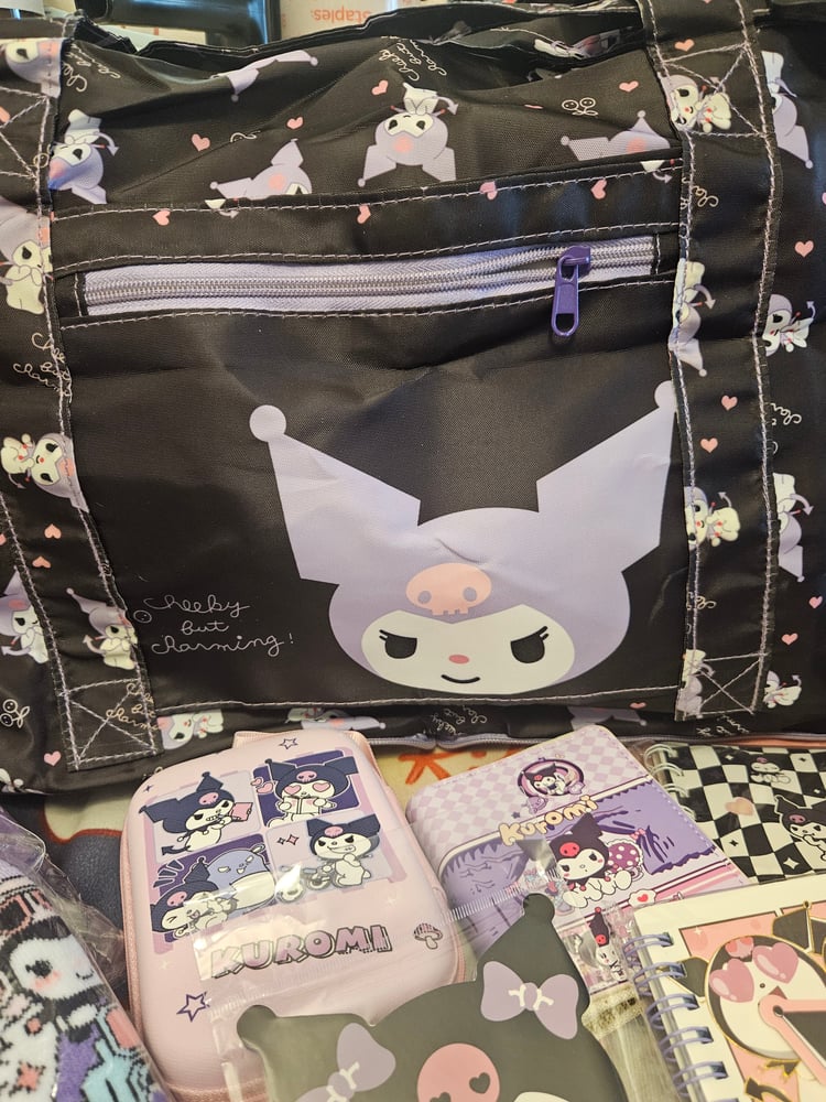 Image of Kuromi Large Travel Duffle Bag Bundle 