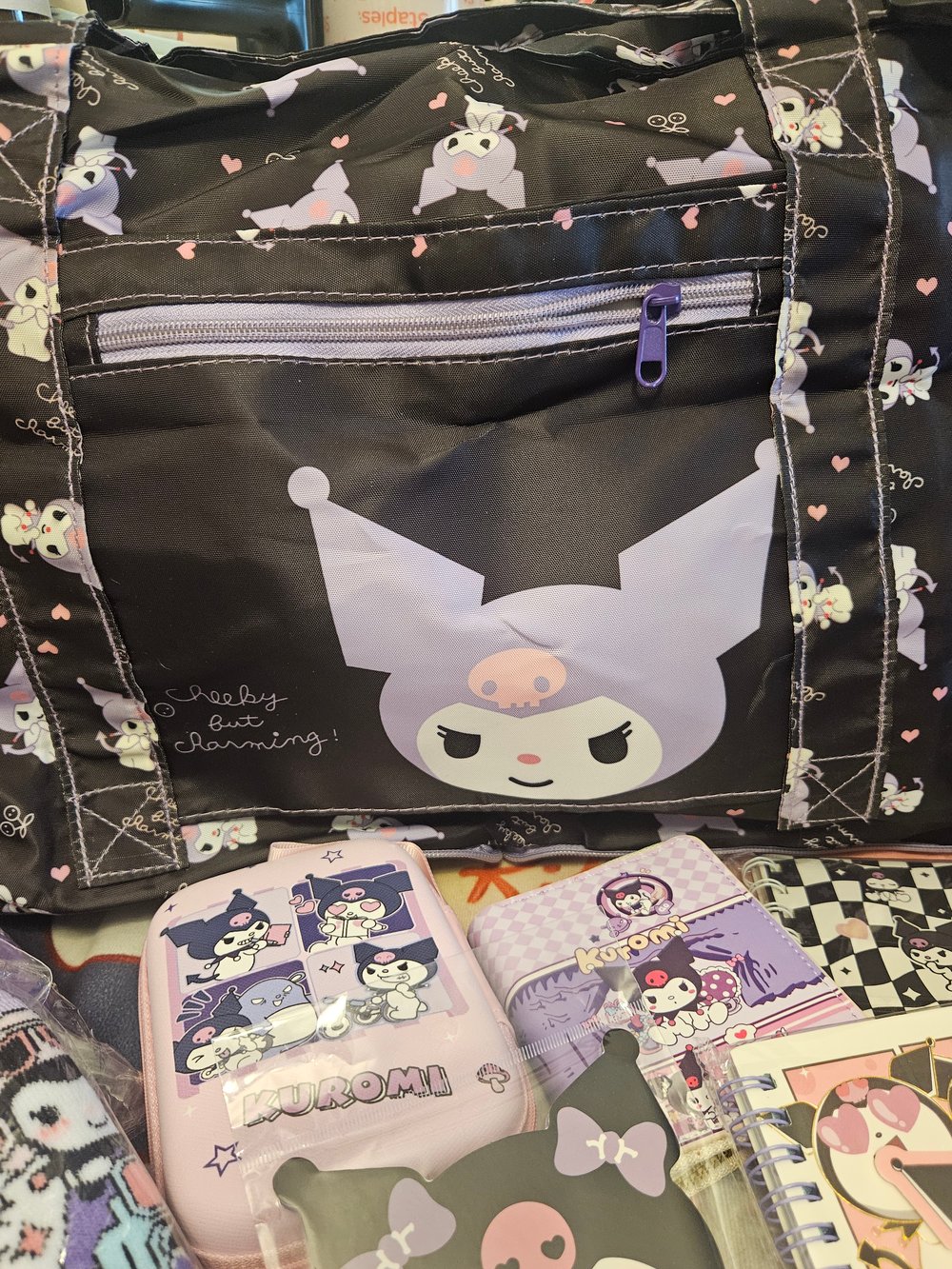Image of Kuromi Large Travel Duffle Bag Bundle 