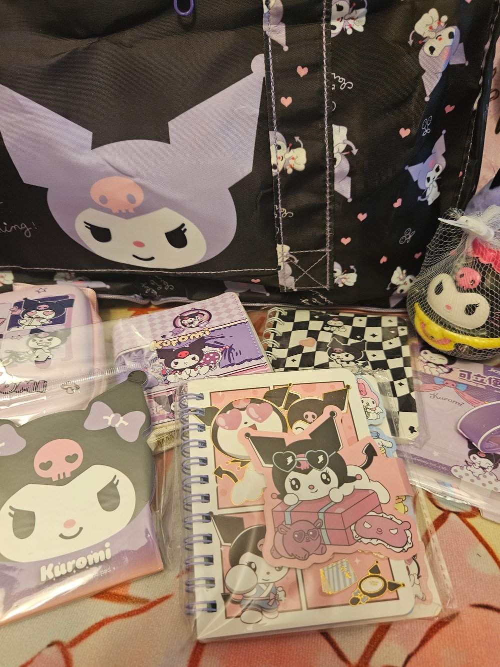 Image of Kuromi Large Travel Duffle Bag Bundle 