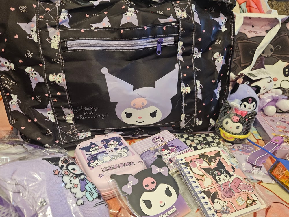 Image of Kuromi Large Travel Duffle Bag Bundle 