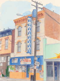 Original of Diamonds in watercolors and colored pencil