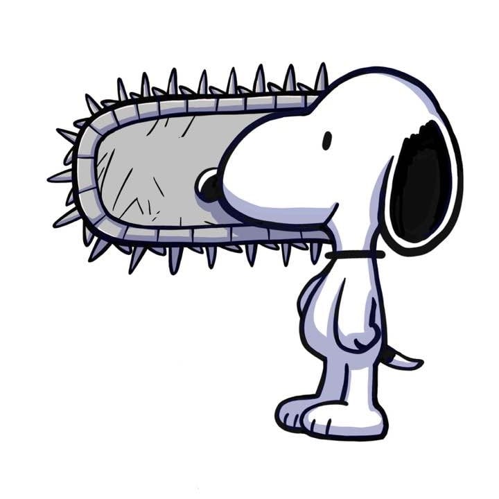 Image of Snoopy Chainsaw Sticker