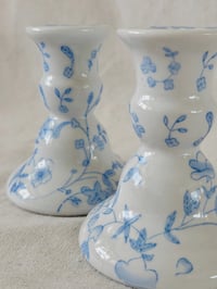 Image 3 of Cornflower Garden Floral Taper Holders (set of 2)