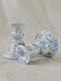 Image 1 of Cornflower Garden Floral Taper Holders (set of 2)