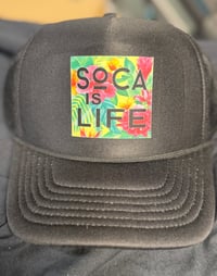 Image 3 of Soca Is Life Flower Design - Trucker Hat
