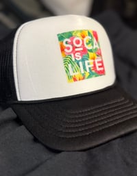 Image 4 of Soca Is Life Flower Design - Trucker Hat