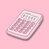 Y2K-Style BOOBS Calculator Sticker