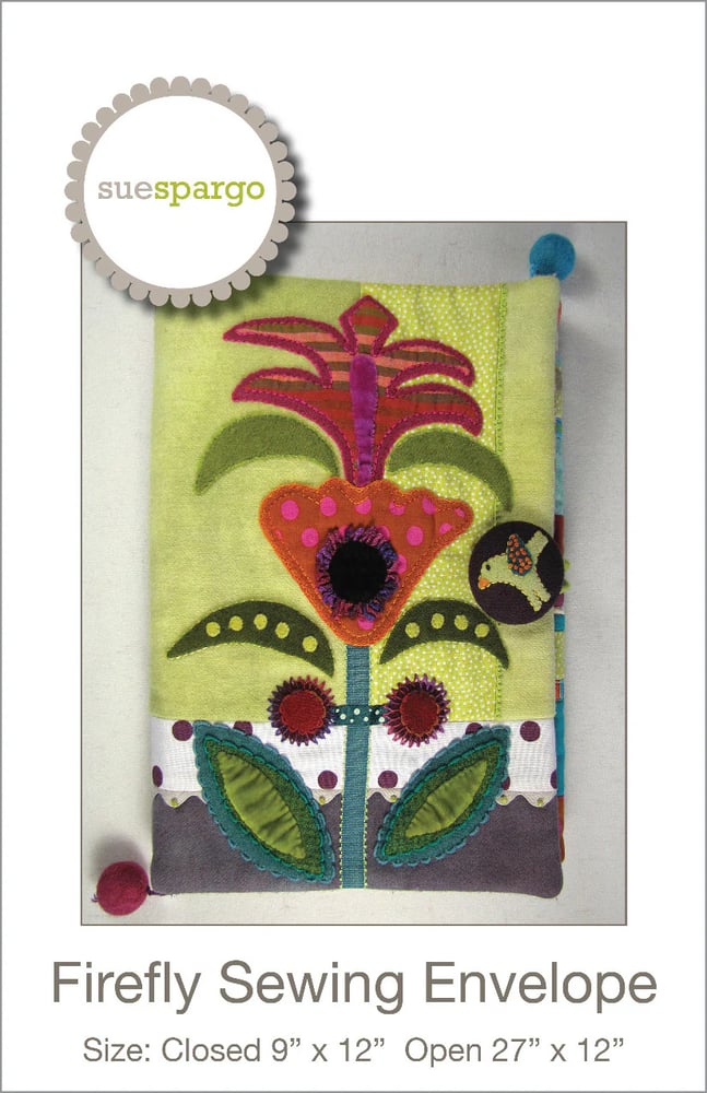 Image of Firefly Sewing Envelope  Pattern by Sue Spargo