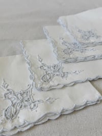 Image 1 of Blue Spring Vintage Linen Napkins (4)