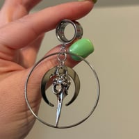 Bird Skull Hoop Dangles (sizes 4g-2")