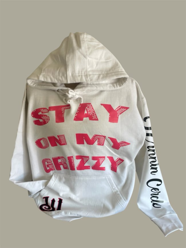 Stay on my Grizzy Hoodie-white