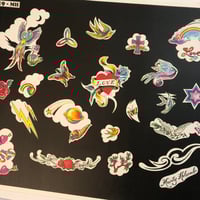 Image 2 of 1990 Marty Holcomb production flash sheet with line drawings 19-mh 