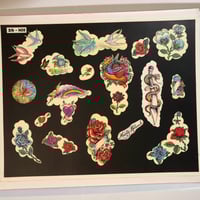 Image 1 of 1990 Marty Holcomb production flash sheet with line drawings 26-mh 