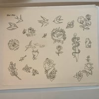 Image 3 of 1990 Marty Holcomb production flash sheet with line drawings 26-mh 