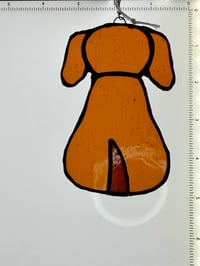 Image 2 of Stained Glass Amber Dog Suncatcher
