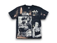 Image 1 of Carhartt lauren hill NY black panther party Upcycled Reworked Screen Print bleached black T Shirt 