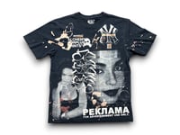 Image 1 of Carhartt lauren hill sade adu NY Upcycled Reworked Screen Print bleached navy T Shirt 