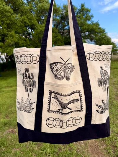 Image of The River Bag — Hand Stamped Canvas Tote