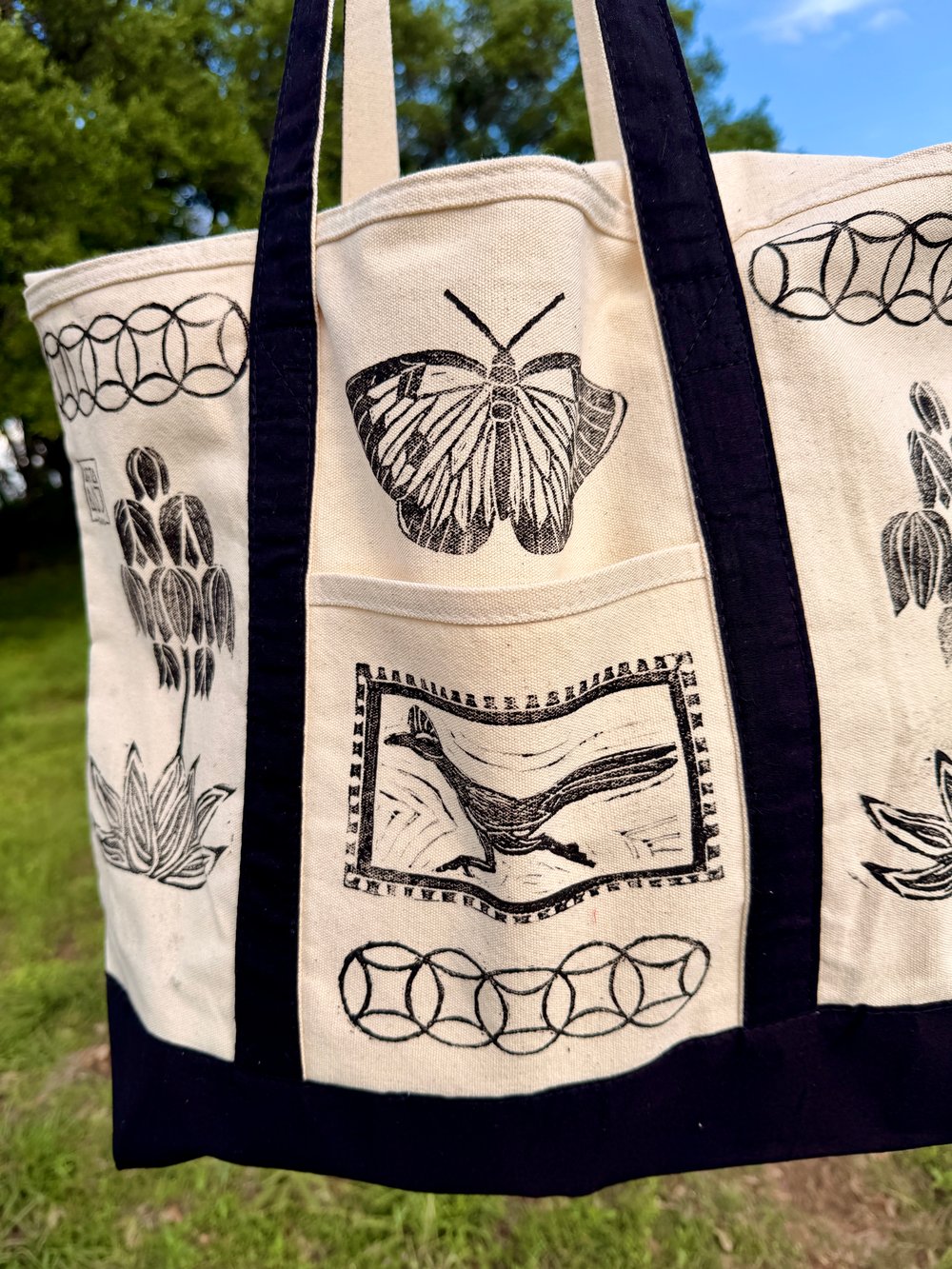 Image of The River Bag — Hand Stamped Canvas Tote