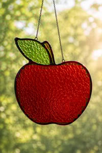 Image 1 of Apple Stained glass Suncatcher