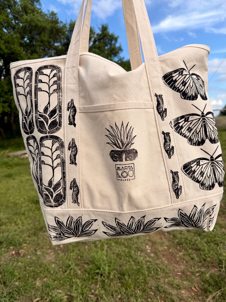 Image of The River Bag — Hand Stamped Canvas Tote No. 2