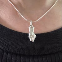 Image 2 of Sterling Silver Italian Figa Hand Charm Pendant