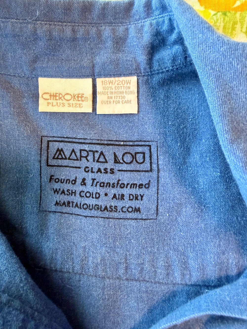 Image of Hand Stamped Chambray Button Down — Roadrunner & Agave