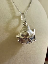 Image 2 of Sterling Silver 3D Fish Charm Pendant — 20mm