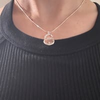 Image 1 of Sterling Silver Vintage Padlock Charm Pendant