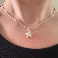 Image 3 of Sterling Silver Star Charm Pendant — Available in Two Sizes
