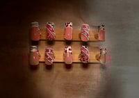 Image 1 of MEDIUM LENGTH PINK ANIMAL PRINT SILVER Y2K ACRYLIC NAILS