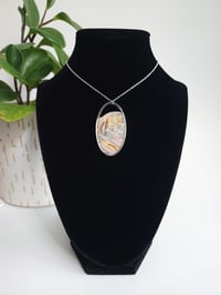 Image 1 of Peaches & Cream Marble Oval Pendant 