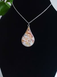Image 2 of Peaches & Cream Marble Teardrop Pendant 