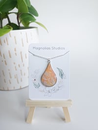 Image 3 of Peaches & Cream Marble Teardrop Pendant 