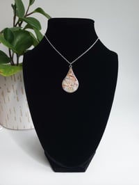 Image 1 of Peaches & Cream Marble Teardrop Pendant 