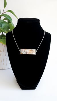 Image 1 of Peaches & Cream Marble Rectangle Pendant 