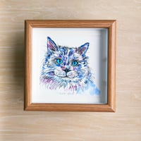 Image 3 of Framed Bespoke Pet Portrait (12x12cm, frame 17x17cm)