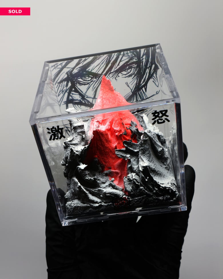 Image of "FURY 激怒" - Original CUBE painting #027
