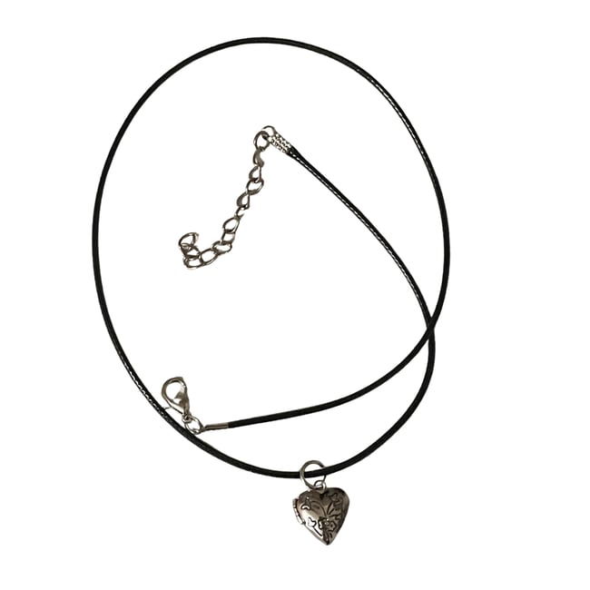 small locket black cord necklace