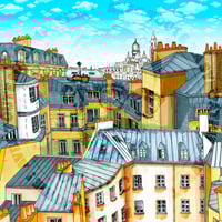 Image 2 of Cadre + Illustration "Toit de Paris 01"
