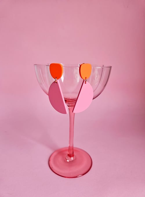 Image of Pendientes GRETA - Naranja-rosa