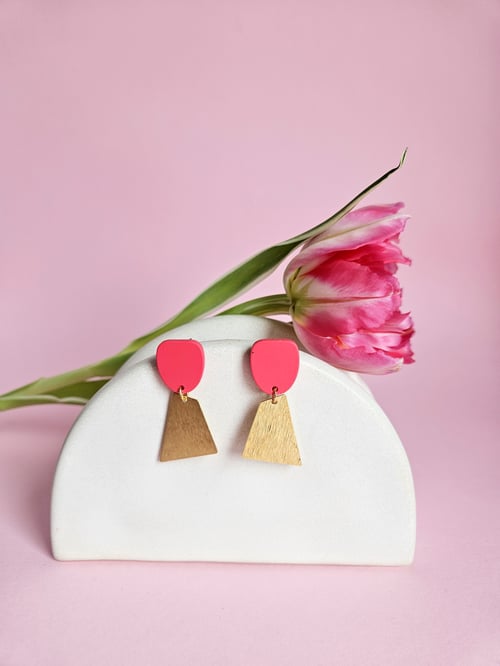 Image of Pendientes GIULIA - Rojo fresa